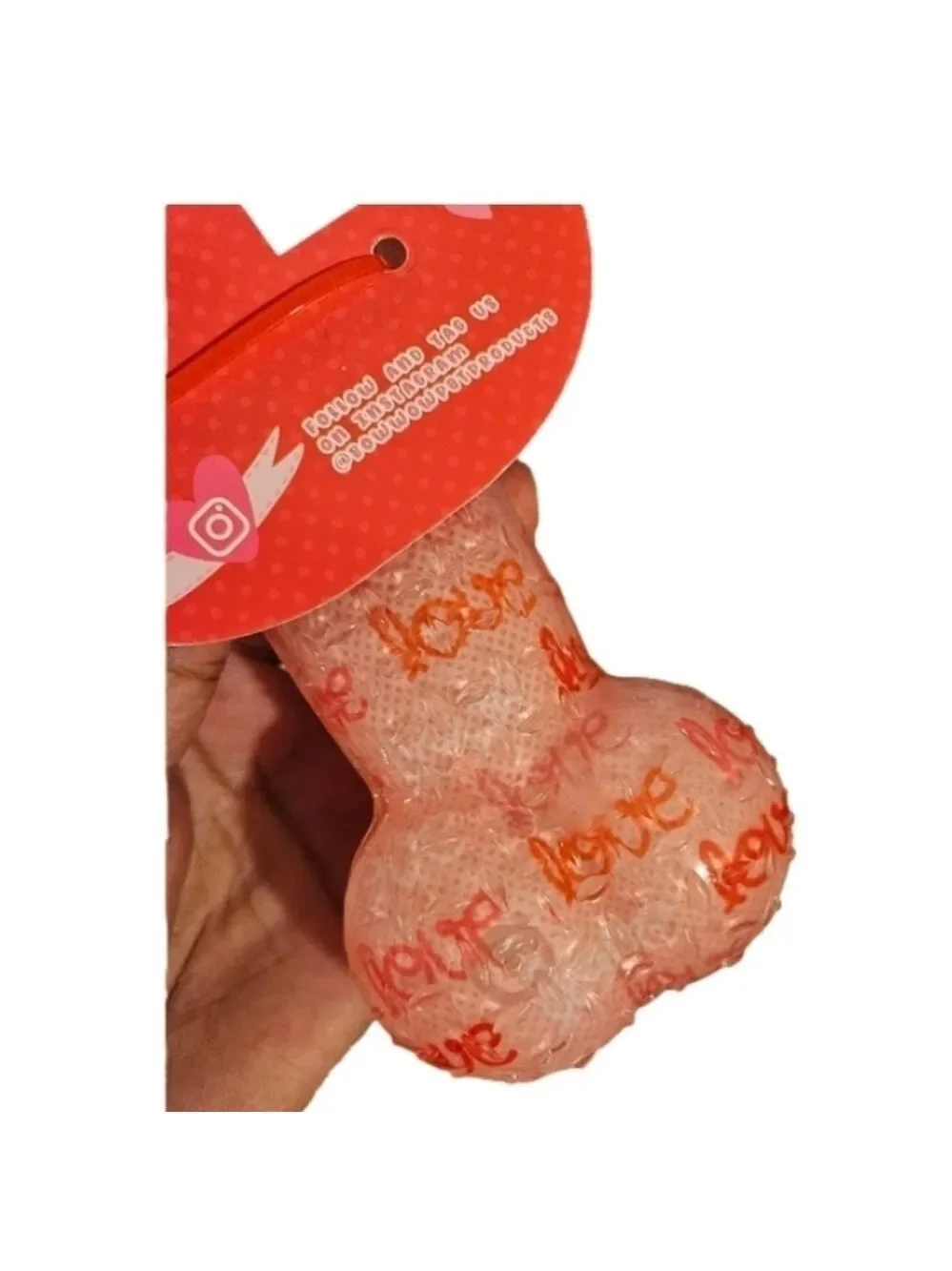 Pink Valentine’s Day Squeaky Dog Bone Toy Rose Scented & Textured Europan Home